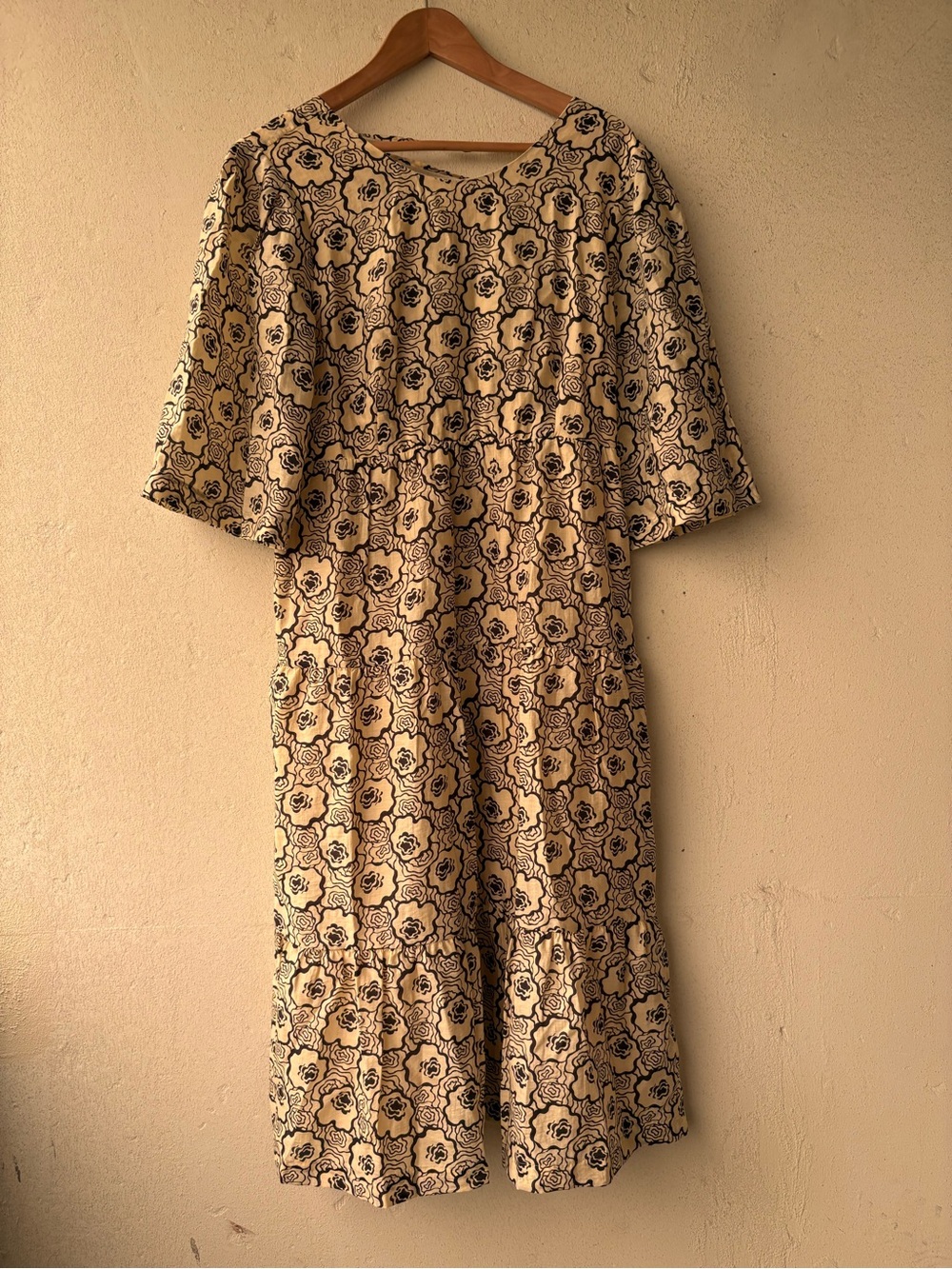 ba&sh Cream Floral-Print Midi Dress